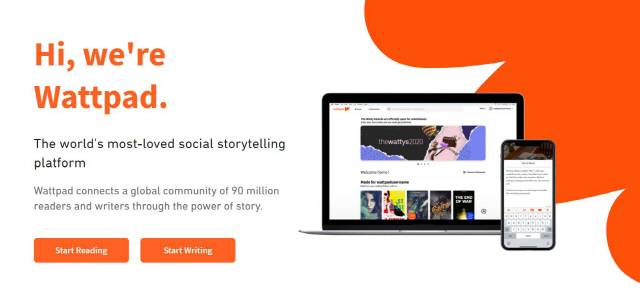 왓패드 소개 문구 /왓패드 홈페이지 갈무리