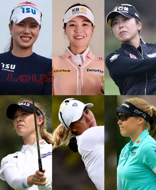 미국여자프로골프(LPGA) 투어 2021시즌 개막전 '다이아몬드 리조트 챔피언스 토너먼트'에 출전하는 박희영(사진제공=Golf Australia), 전인지(사진제공=페어라이어), 허미정 프로(사진제공=KLPGA). 넬리 코다, 다니엘 강, 브룩 헨더슨(사진제공=Getty Images)