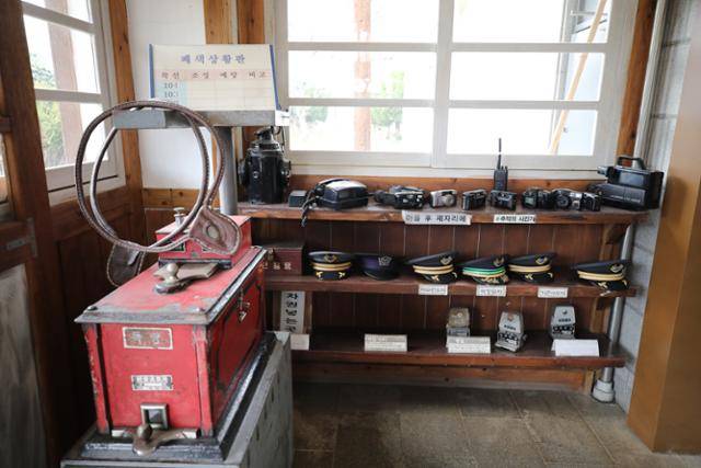 득량역에 전시된 오래된 철도용품. ⓒ박준규