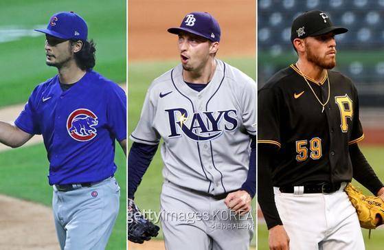 샌디에이고에 합류한 다르빗슈 유(왼쪽부터)·블레이크 스넬·조 머스그로브