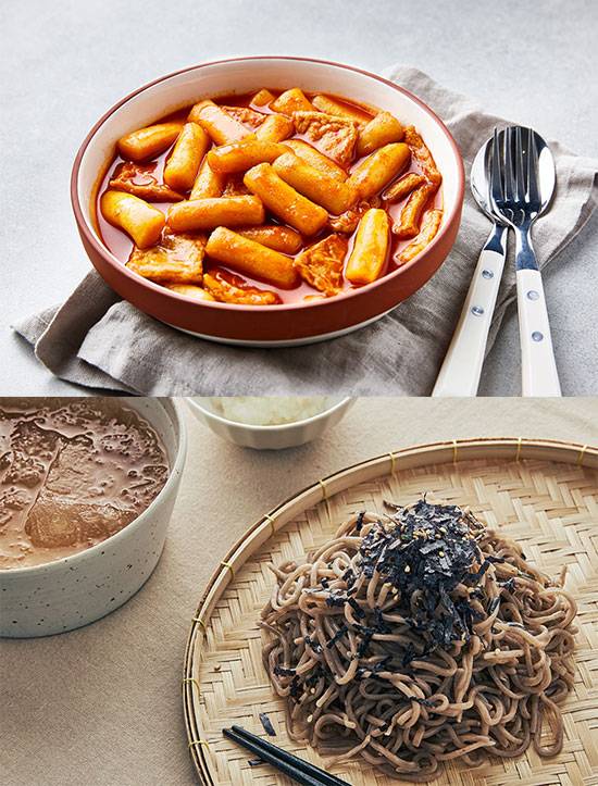 (위) 미로식당 '국물떡볶이'는 지난해 마켓컬리에서 판매한 HMR 제품 중 가장 높은 매출을 올렸다, (아래)1954년부터 영업한 노포 '광화문미진'도 최근 RMR 제품을 선보였다.