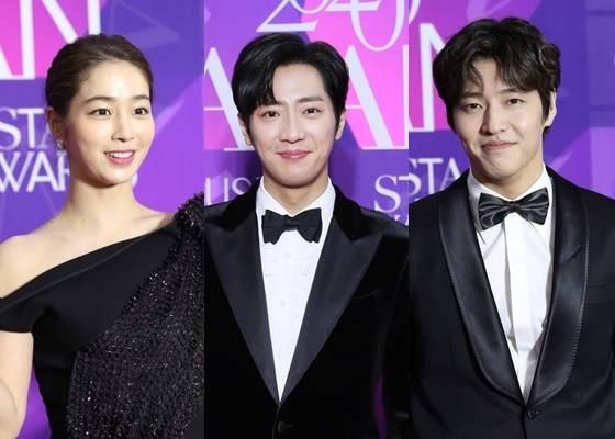 이민정 이상엽 강하늘(왼쪽부터)/ 사진=2020 APAN AWARDS 조직위원회 제공© 뉴스1