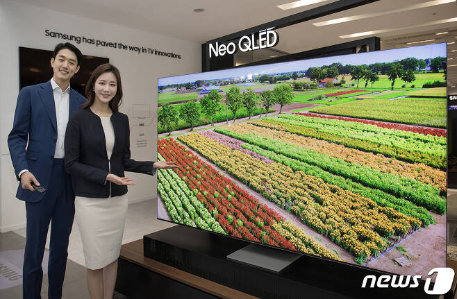 삼성전자의 2021년 QLED TV 신제품 'Neo QLED' TV의 모습(삼성전자 제공)/뉴스1