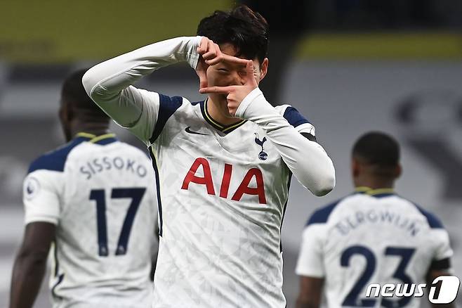 2부 클럽 위컴과의 FA컵 경기를 앞두고 있는 토트넘의 손흥민 © AFP=뉴스1