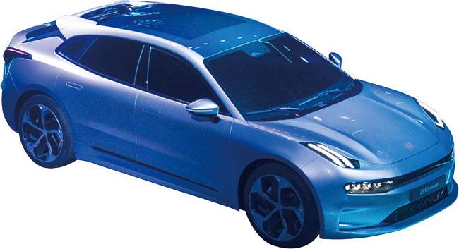 지리자동차 홀딩스가 지난해 9월 중국 베이징에서 공개한 전기차 모델. 사진 블룸버그