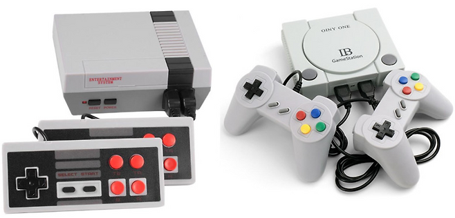 국내에 유통중인 중국산 저가 불법 게임기들