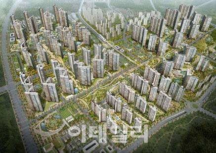 왕길역 로열파크씨티 푸르지오 조감도.(사진=DK도시개발)