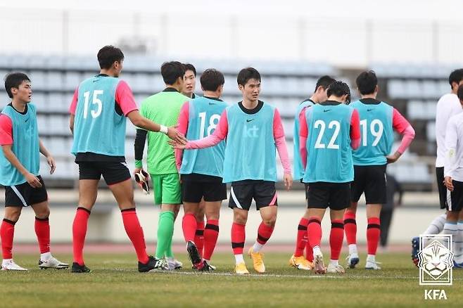 득점 세리머니를 펼치는 올림픽 축구대표팀 선수들. [대한축구협회 제공. 재판매 및 DB 금지]