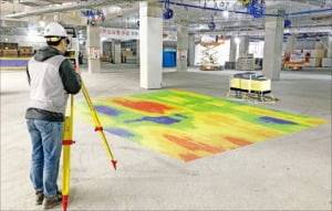 AI 미장로봇 바닥 평탄화 작업 가상 이미지