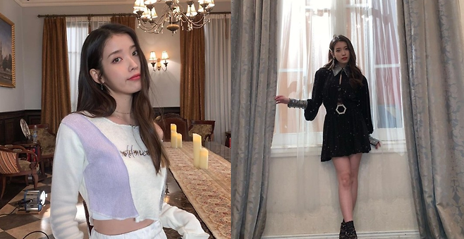 아이유가 비하인드컷을 공개했다.사진=아이유 SNS