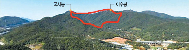 항공사진에 표시한 경기도 성남시 금토동 산73번지. 기획부동산 법인 33곳은 이 땅의 지분을 4,800여명에게 974억원어치 쪼개 팔았다. /자료=네이버지도