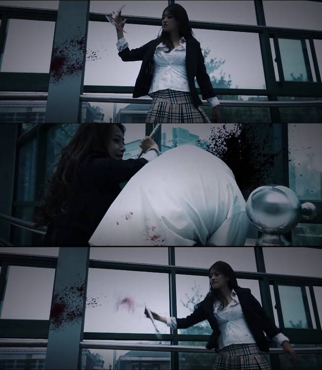 태미 주연 영화 ‘하이스쿨오브좀비’ 장면. 사진 K타이거즈 프로덕션