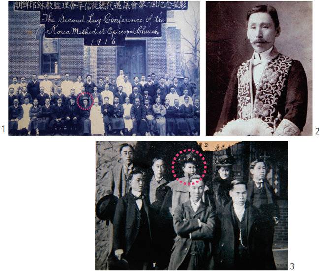 1 세계감리교 총회 평신도 대표 파견 당시 기념사진. 2 김란사의 남편 하상기. 3 미국 유학시절 김란사.