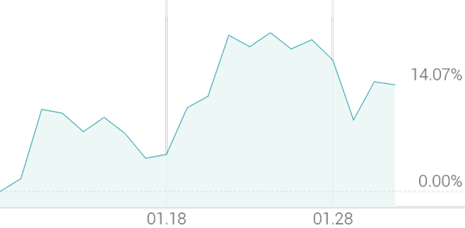 1개월 등락률 +14.07%