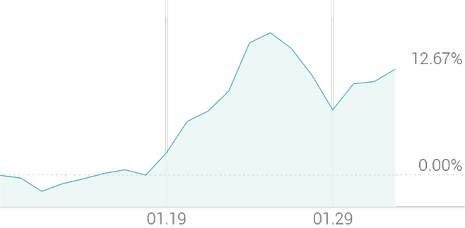 1개월 등락률 +13.36%
