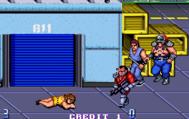 (쓰러진 전작의 히로인. 맨 뒤에 덩치큰 철가면이 오늘 소개할 브루노프다)