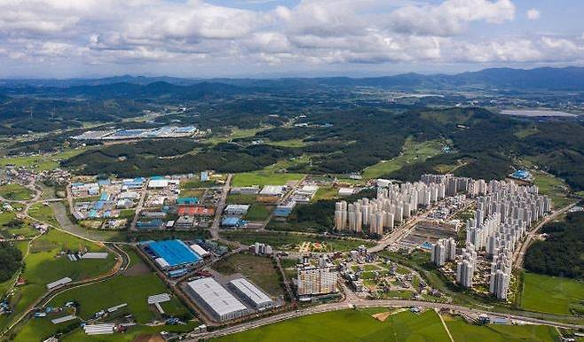 하늘에서 내려다본 서산시 성연면 [서산시 제공. 재판매 및 DB 금지]