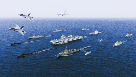 해군이 4일 공개한 경항모전투단 항진도.