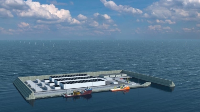 2033년 완공 예정인 덴마크 인공 에너지 섬 모형. 덴마크 에너지부 홈페이지 캡처.