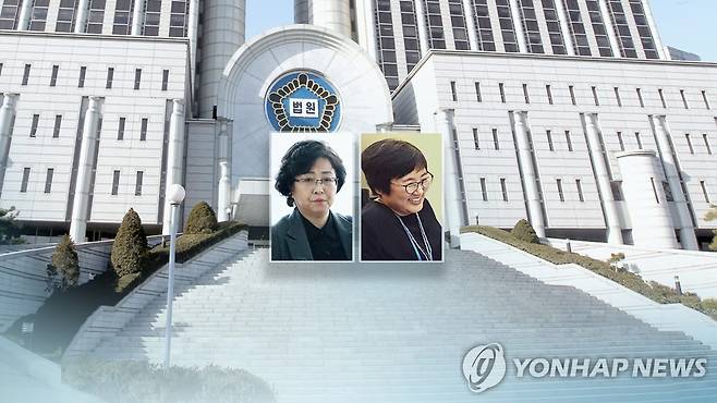 '환경부 블랙리스트' 1심 선고 (CG) 김은경 전 환경부 장관(왼쪽)과 신미숙 전 청와대 균형인사비서관. [연합뉴스TV 제공]