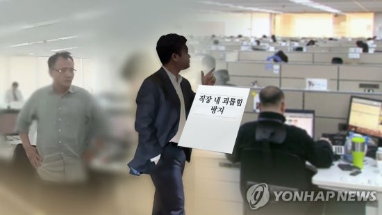 '직장갑질 119'에 따르면, 직장인 1000명 중 45.6%는 '직장 내 괴롭힘 금지법 시행 후에도 괴롭힘이 줄어들지 않은 것 같다'고 응답했다./사진=연합뉴스