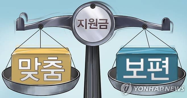 맞춤형 지원 vs 보편적 지원 (PG) [박은주 제작] 사진합성·일러스트