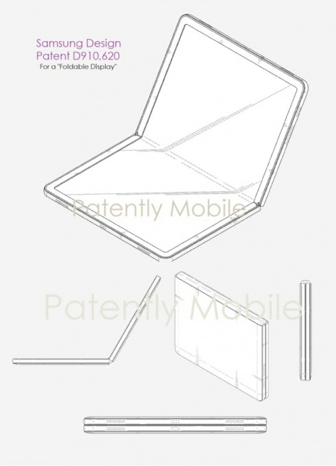 삼성전자가 미국 특허청에 출원한 폴더블 디스플레이 특허 [사진=패이턴틀리 애플 캡처]