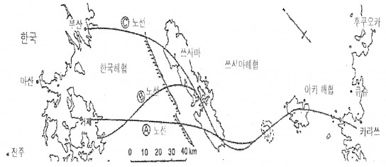 한일 터널연구회의 해저터널 3가지 노선도  [자료=한일터널연구회]