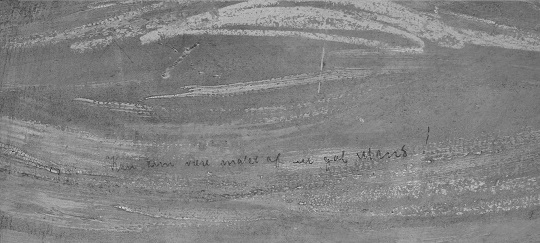 에드바르 뭉크의 작품 '절규'에 쓰여있는 글씨를 누가 썼는지 찾는 과정에서 적외선스캐너를 이용해 나타난 화상. AFP연합뉴스, 노르웨이 국립미술관 제공