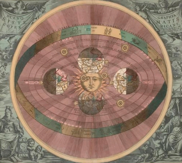 네덜란드 출신의 17세기 지도제작자 안드레아스 셀라리우스가 지동설을 그림으로 나타낸 작품