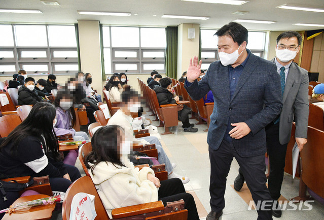 군서미래국제학교 입학식 현장.