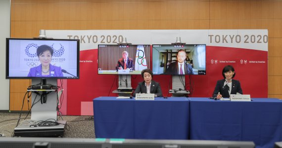 도쿄올림픽 관련 5자 회담이 3일 오후 화상회의 방식으로 열렸다. 로이터 뉴스1
