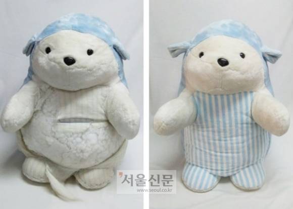 곰 인형 수술 전과 후 모습. 김대표에게 수선을 맡긴 정형외과 의사가 “의사인 저보다 수술 실력이 낫다”고 말했다고 한다. [토이테일즈 제공]
