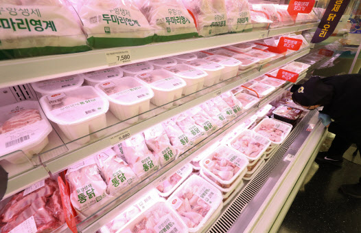 서울 시내 대형마트에 닭·오리고기 판매대 모습(사진=연합뉴스)