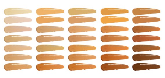 한국콜마가 피부색에 맞춰 35개의 색상과 밝기 선택이 가능한 리퀴드 파운데이션을 내놨다. 한국콜마 제공.