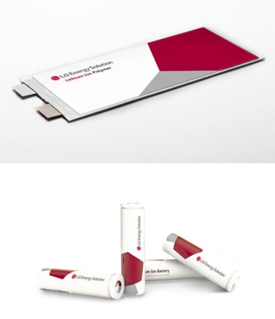 LG에너지솔루션이 만드는 파우치형(위쪽) 배터리와 원통형 배터리. (사진=LG에너지솔루션)