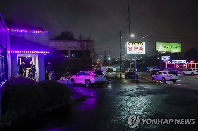 16일(현지시간) 미국 조지아주 애틀랜타의 마사지가게와 스파 가게에서 발생한 총격으로 한인 4명 등 8명이 숨졌다. [EPA=연합뉴스]