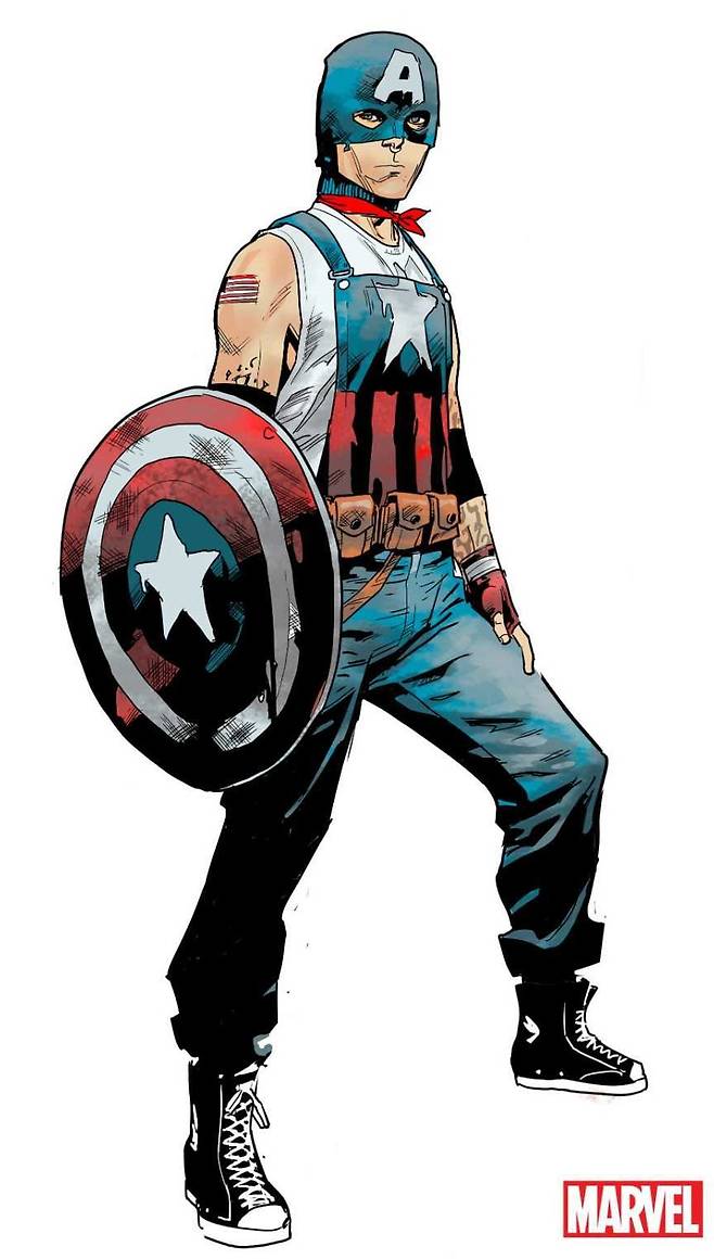 탄생 80주년을 맞아 처음 공개되는 동성애자 '캡틴 아메리카' 주인공 아론 피셔. /마블코믹스