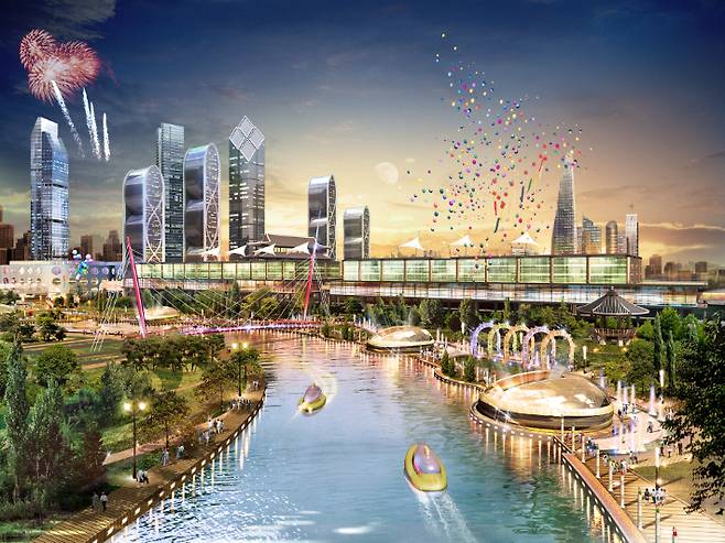 북항재개발 지역 경관수로 조감도.부산항만공사 제공.