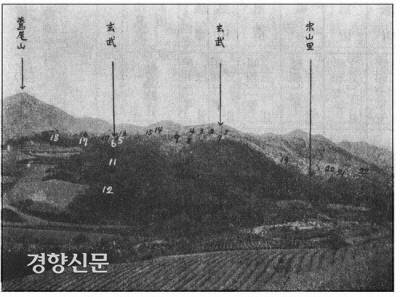 1933년 가루비 지온이 표시한 백제 고분. 번호를 붙여놓았는데 어쩐 일인지 29호분은 표시하지 않았다. |국립공주박물관 제공