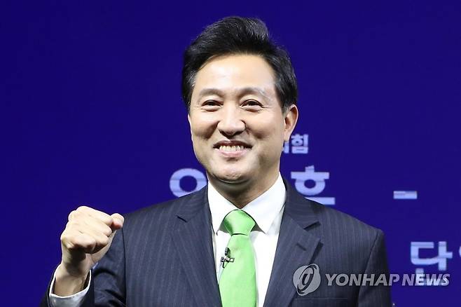 야권 서울시장 단일후보에 국민의힘 오세훈 (서울=연합뉴스) 야권 서울시장 보궐선거 단일후보에 국민의힘 오세훈 후보가 선출됐다.  [연합뉴스 자료사진] photo@yna.co.kr