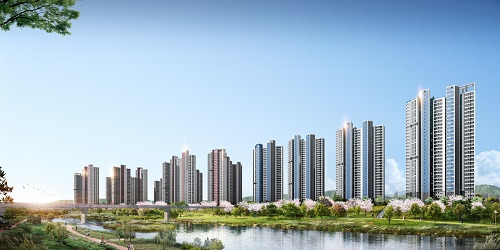 울산 남구 대체 주거지로 각광받고 잇는 울주군 덕하지구가 주목받고 있다. [사진: 덕하지구 ‘울산 뉴시티 에일린의 뜰’ 투시도]