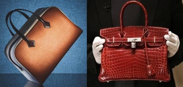 (왼쪽)에르메스 버킨 크로커백 (오른쪽) 에르메스 버섯 가죽 빅토리아백