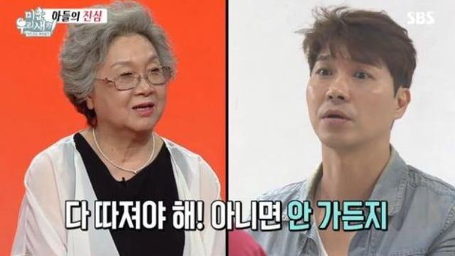 예능프로그램 '미운우리새끼'에 출연한 박수홍(오른쪽)과 그의 어머니 지모씨의 모습. SBS 방송 캡처