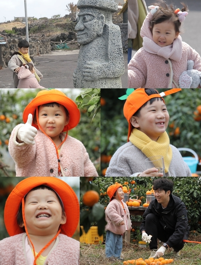 Do Kyoung-wan family found Jeju IslandOn KBS 2TV The Return of Superman broadcast on April 4, the Dopel family goes to Jeju Island.Expectations spring up over what will unfold for the Dopel family who have found Jeju Island.The Dopel family, who went to Jeju Island, started the day on a stone wall walk.While walking while enjoying the beautiful Jeju Island scenery, Ha-yeong was embarrassed to say that the wind was strange in the first Jeju Island wind.Yeon Woo and Ha-yong met Dolharbang on the road, and as they were about to pass by, they were moving along and following the children.In addition, Dolharbang said that he walked to the children by the end, and I wonder how the children who saw it would have reacted.The Doppel family also enjoyed the experience of picking Tangerine by visiting Tangerine Farm, saying that all the children had done their best to pick Tangerine by rolling their arms.Especially, Ha-yeong caught the attention of everyone by picking Tangerine in a new concept(?) method that removes the lid of Tangerine at once.In addition, 1 + 1 Tangerine picking skil is shown and it shows off its extraordinary talent.