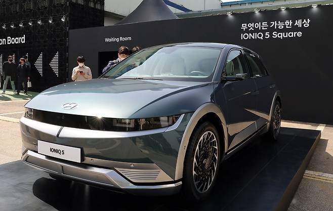 현대자동차가 첫 전용 전기차 ‘아이오닉5’를 공개했다. /사진=뉴스1 김진환 기자