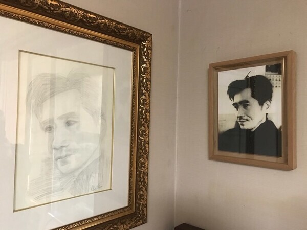 왼쪽 그림은 미술을 전공한 김수영 시인의 둘째 손녀가 오른쪽 사진을 보고 그렸다.                                             강성만 선임기자