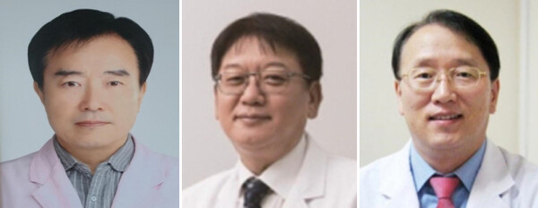 왼쪽부터 고 허영구 원장, 조치흠 교수, 고 김시균 과장. 보건복지부 제공