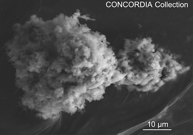 남극대륙에 쌓인 눈에서 골라낸 미세운석의 전자현미경 사진. CNRS 제공