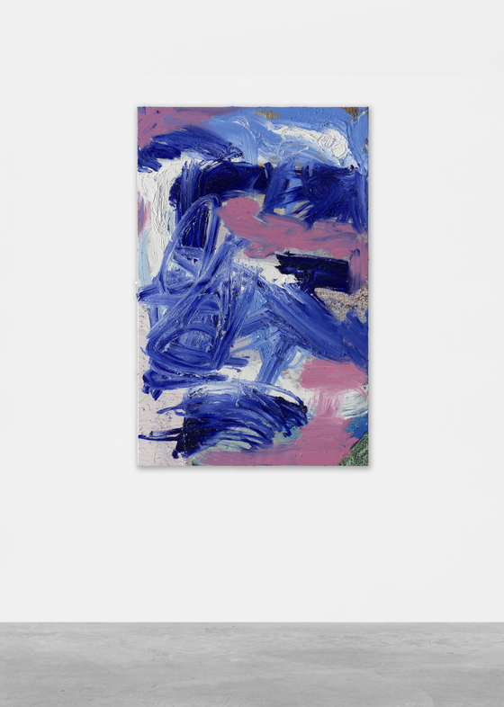 American artist Donna Huanca’s 2021 painting “Azurite Arthropod” will be presented by the Berlin-based gallery Peres Projects. [PERES PROJECTS]